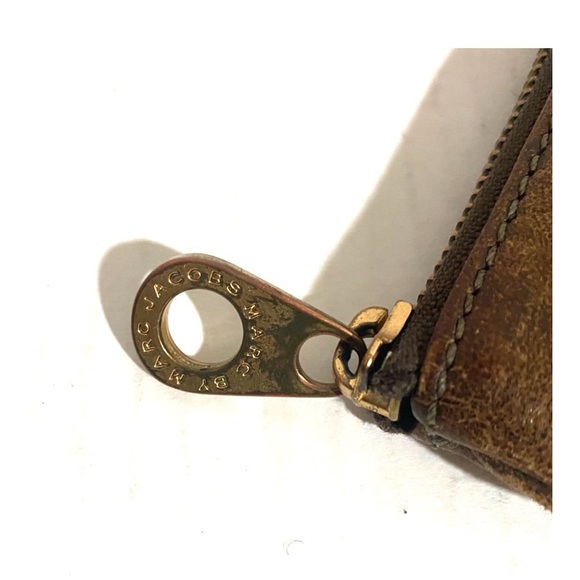 Marc by Marc Jacobs Brown distressed Leather pouch clutch make up bag - Picture 4 of 8